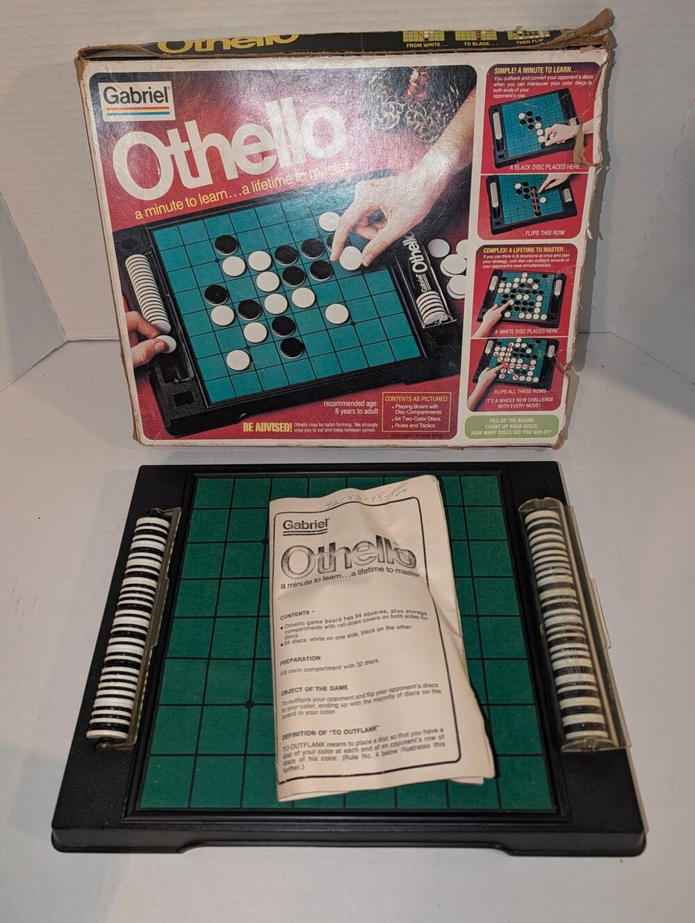 Vintage 1978 Gabriel Othello Board Game Complete Directions
